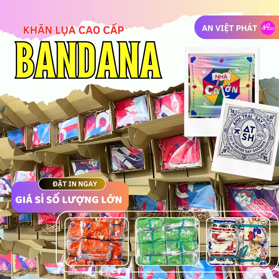 xưởng in khăn bandana giá sỉ